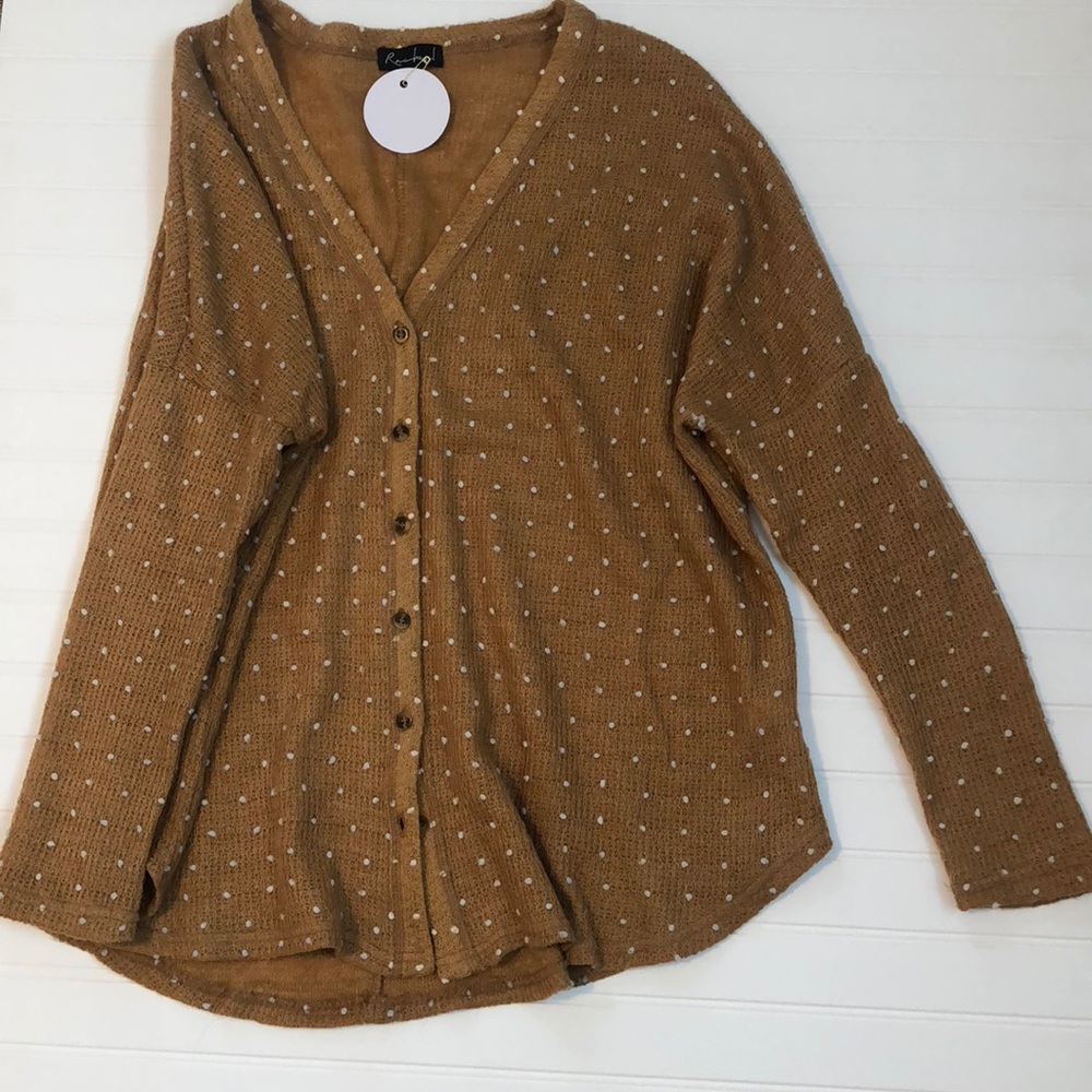 Mustard Long Sleeve Tie Top